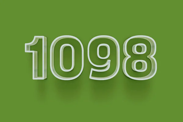 Номер 1098 Изолирован Зеленом Фоне Вашего Уникального Рекламного Плаката Скидка — стоковое фото