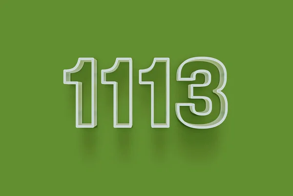 Номер 1113 Изолирован Зеленом Фоне Вашего Уникального Рекламного Плаката Скидка — стоковое фото