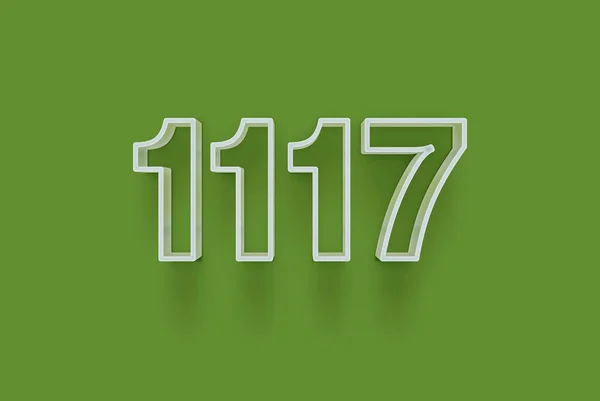 Número 1117 Está Aislado Fondo Verde Para Oferta Única Compra — Foto de Stock