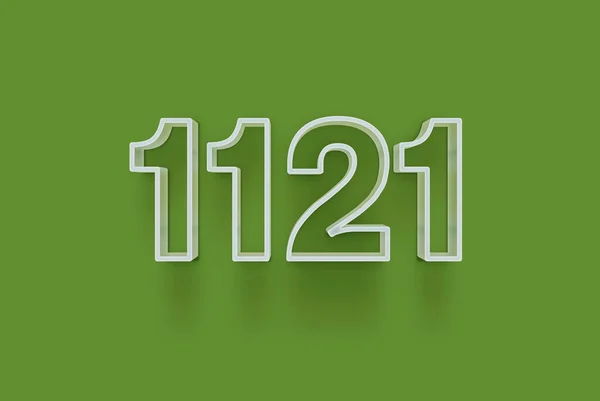 Numer 1121 Jest Izolowany Zielonym Tle Dla Unikalnej Sprzedaży Plakat — Zdjęcie stockowe