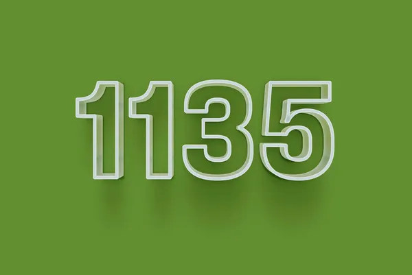 3D番号1135は あなたのユニークな販売ポスタープロモーション割引特別販売ショッピングオファー バナー広告ラベルのための緑の背景に隔離されている クリスマスをお楽しみくださいタグ クーポンなど — ストック写真