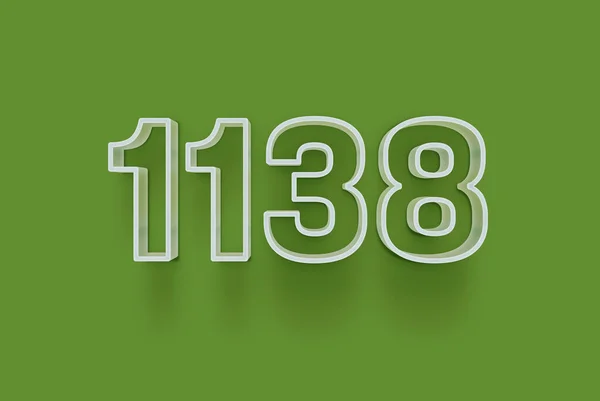 Numero 1138 Isolato Sfondo Verde Tuo Poster Vendita Unico Sconto — Foto Stock