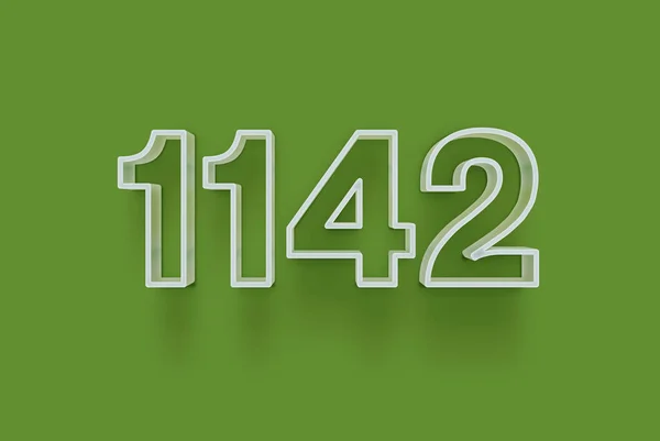 Número 1142 Isolado Fundo Verde Para Seu Único Cartaz Venda — Fotografia de Stock
