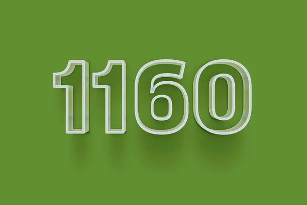 Nummer 1160 Ist Auf Grünem Hintergrund Isoliert Für Ihr Einzigartiges — Stockfoto