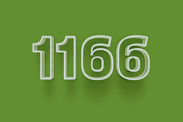 Nummer 1166 Ist Auf Grünem Hintergrund Isoliert Für Ihr Einzigartiges — Stockfoto