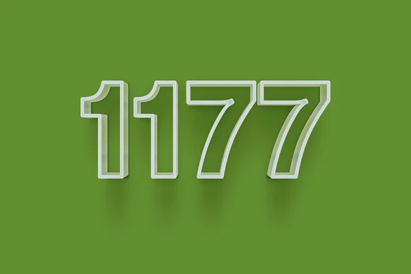 Nummer 1177 Geïsoleerd Groene Achtergrond Voor Unieke Verkoop Poster Promo — Stockfoto