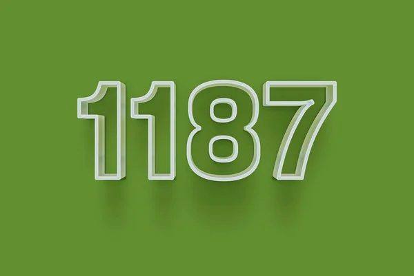Номер 1187 Изолирован Зеленом Фоне Вашего Уникального Рекламного Плаката Скидка — стоковое фото