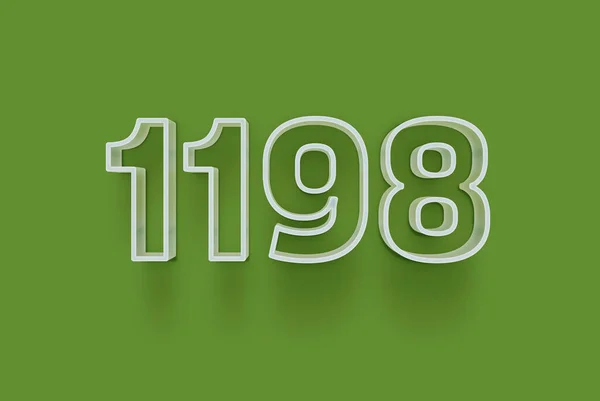 Numer 1198 Jest Izolowany Zielonym Tle Dla Unikalnej Sprzedaży Plakat — Zdjęcie stockowe