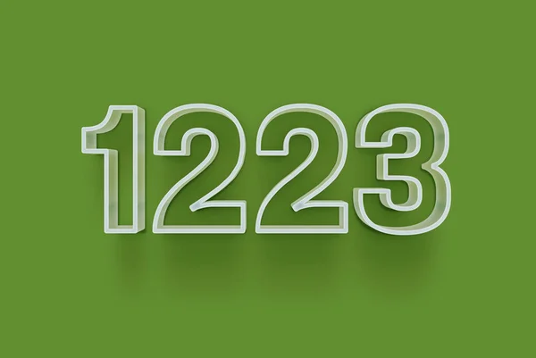 Номер 1223 Изолирован Зеленом Фоне Вашего Уникального Рекламного Плаката Скидка — стоковое фото