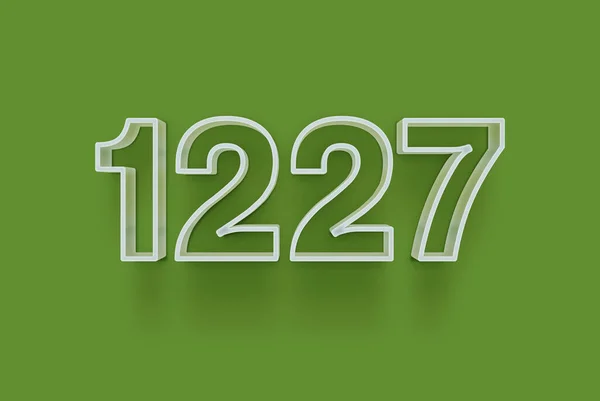 3D号码1227是隔离的绿色背景您独特的销售海报促销折扣特价特价销售 横幅广告标签 享受圣诞 圣诞甩卖标签 优惠券等 — 图库照片