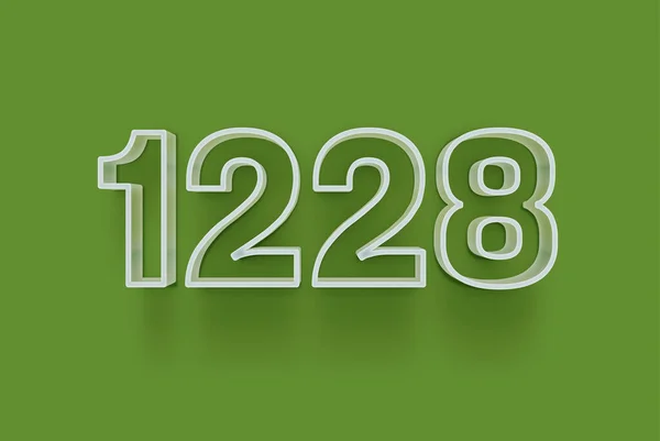Numer 1228 Jest Izolowany Zielonym Tle Dla Unikalnej Sprzedaży Plakat — Zdjęcie stockowe