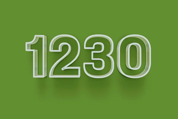 Numéro 1230 Est Isolé Sur Fond Vert Pour Votre Offre — Photo
