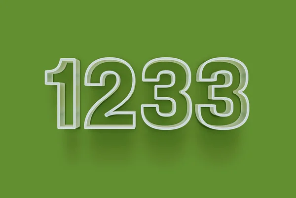 Número 1233 Está Aislado Fondo Verde Para Oferta Única Venta — Foto de Stock