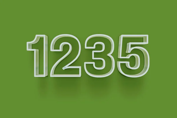 Номер 1235 Изолирован Зеленом Фоне Вашего Уникального Рекламного Плаката Скидка — стоковое фото