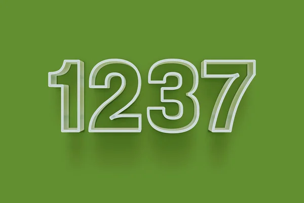 Numero 1237 Isolato Sfondo Verde Tuo Poster Vendita Unico Sconto — Foto Stock