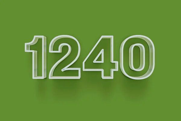 Numer 1240 Jest Izolowany Zielonym Tle Dla Unikalnej Sprzedaży Plakat — Zdjęcie stockowe