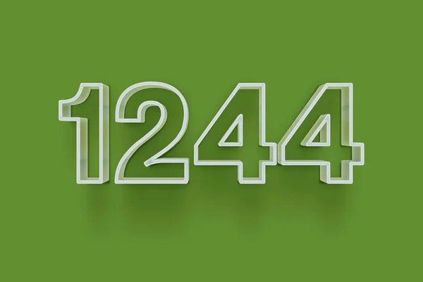 Numer 1244 Jest Izolowany Zielonym Tle Dla Unikalnej Sprzedaży Plakat — Zdjęcie stockowe