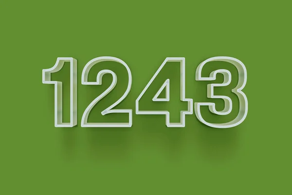Número 1243 Está Aislado Fondo Verde Para Oferta Única Venta — Foto de Stock