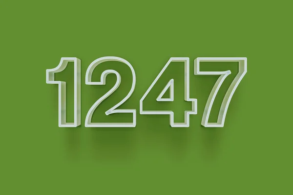 Number 1247 Isolated Green Background Your Unique Selling Poster Promo — Stock Photo, Image