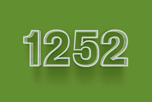 Numer 1252 Jest Izolowany Zielonym Tle Dla Unikalnej Sprzedaży Plakat — Zdjęcie stockowe