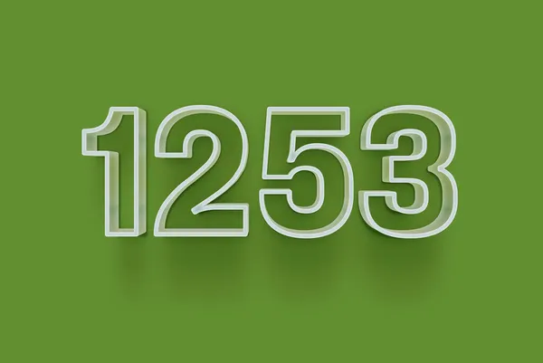 Numero 1253 Isolato Sfondo Verde Tuo Poster Vendita Unico Sconto — Foto Stock