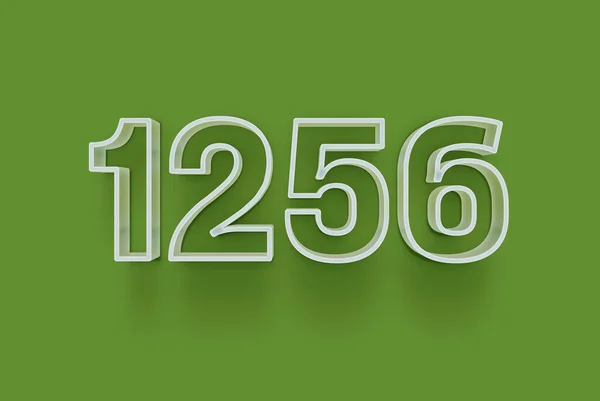 Numero 1256 Isolato Sfondo Verde Tuo Poster Vendita Unico Sconto — Foto Stock