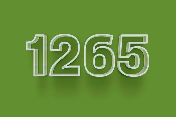 3D number 1265  is isolated on green background for your unique selling poster promo discount special sale shopping offer, banner ads label, enjoy Christmas, Xmas sale off tag, coupon and more.
