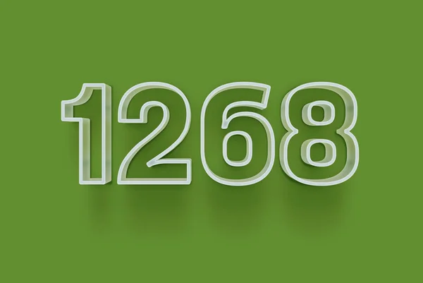Номер 1268 Изолирован Зеленом Фоне Вашего Уникального Рекламного Плаката Скидка — стоковое фото