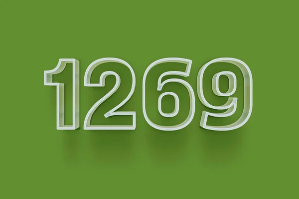 Номер 1269 Изолирован Зеленом Фоне Вашего Уникального Рекламного Плаката Скидка — стоковое фото