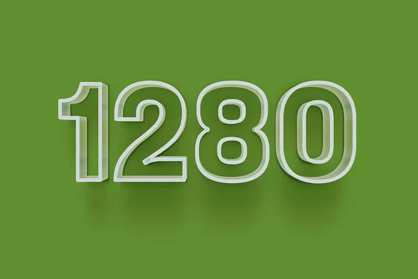 Numero 1280 Isolato Sfondo Verde Tuo Poster Vendita Unico Sconto — Foto Stock