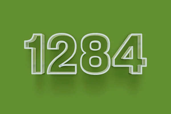 Numara 1284 Yeşil Arka Planda Indirimli Poster Indirimi Için Özel — Stok fotoğraf