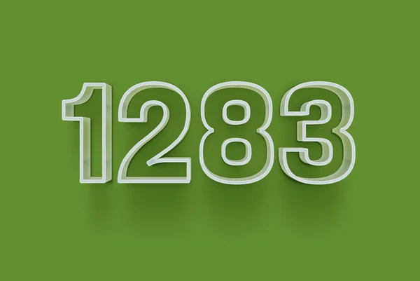 Numer 1283 Jest Izolowany Zielonym Tle Dla Unikalnej Sprzedaży Plakat — Zdjęcie stockowe