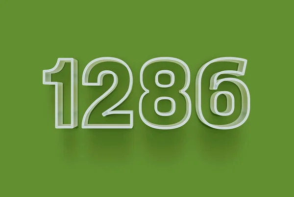 Nummer 1286 Ist Auf Grünem Hintergrund Isoliert Für Ihr Einzigartiges — Stockfoto