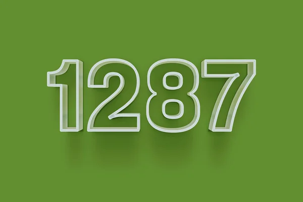 Número 1287 Isolado Fundo Verde Para Seu Único Cartaz Venda — Fotografia de Stock