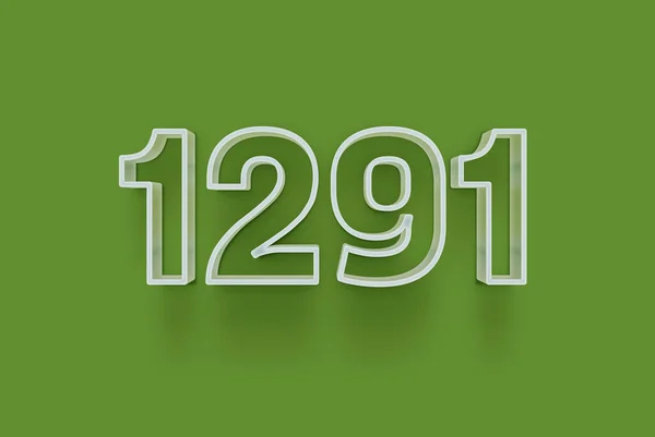 3D number 1291 is isolated on green background for your unique selling poster promo discount special sale shopping offer, banner ads label, enjoy Christmas, Xmas sale off tag, coupon and more.