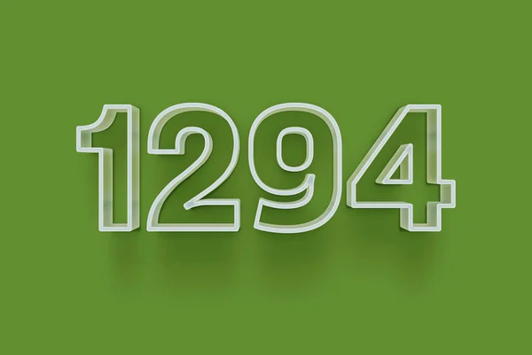 Numer 1294 Jest Izolowany Zielonym Tle Dla Unikalnej Sprzedaży Plakat — Zdjęcie stockowe