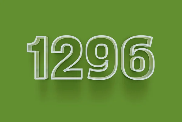 Номер 1296 Изолирован Зеленом Фоне Вашего Уникального Рекламного Плаката Скидка — стоковое фото