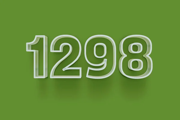 Numer 1298 Jest Izolowany Zielonym Tle Dla Unikalnej Sprzedaży Plakat — Zdjęcie stockowe