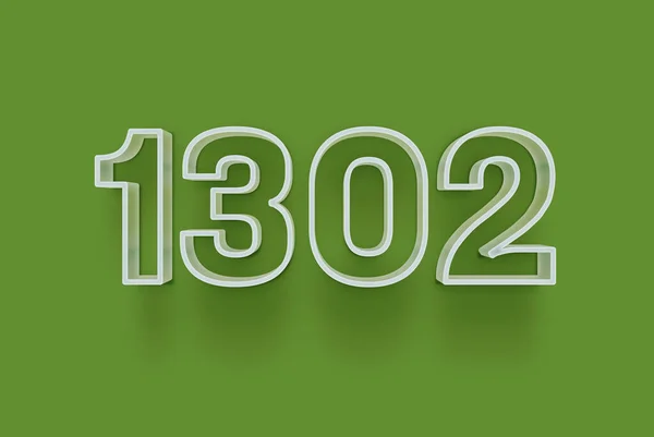 Nummer 1302 Ist Auf Grünem Hintergrund Isoliert Für Ihr Einzigartiges — Stockfoto