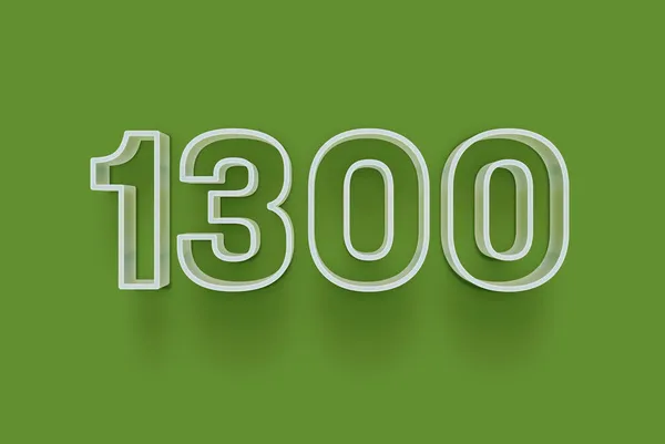 Nummer 1300 Ist Auf Grünem Hintergrund Isoliert Für Ihr Einzigartiges — Stockfoto
