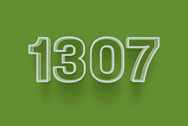 Numero 1307 Isolato Sfondo Verde Tuo Poster Vendita Unico Sconto — Foto Stock