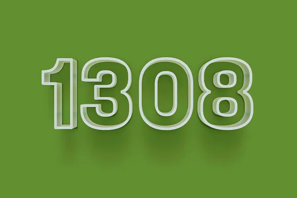 Nummer 1308 Ist Auf Grünem Hintergrund Isoliert Für Ihr Einzigartiges — Stockfoto