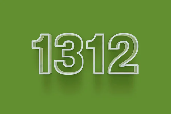 Αριθμός 1312 Είναι Απομονωμένη Πράσινο Φόντο Για Μοναδική Αφίσα Πώλησης — Φωτογραφία Αρχείου