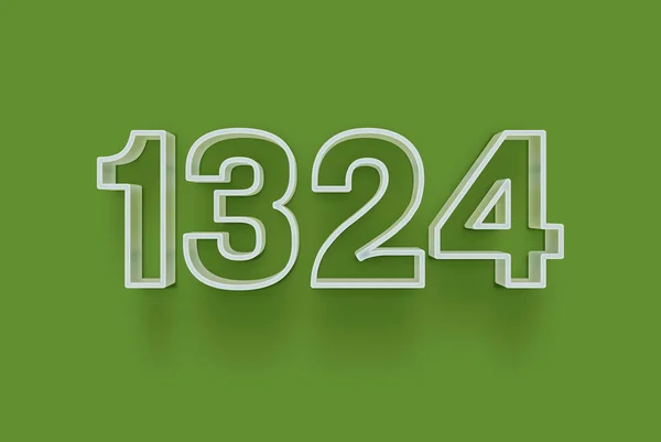 Nummer 1324 Geïsoleerd Groene Achtergrond Voor Unieke Verkoop Poster Promo — Stockfoto