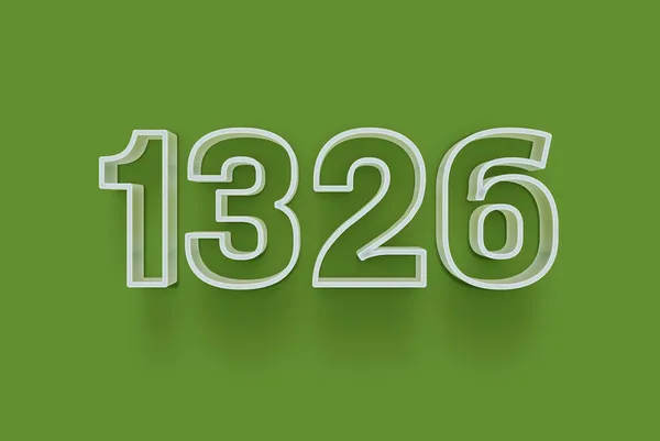 Номер 1326 Изолирован Зеленом Фоне Вашего Уникального Рекламного Плаката Скидка — стоковое фото
