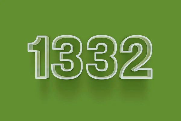 Номер 1332 Изолирован Зеленом Фоне Вашего Уникального Рекламного Плаката Скидка — стоковое фото