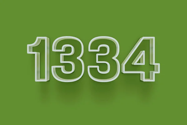 Numer 1334 Jest Izolowany Zielonym Tle Dla Unikalnej Sprzedaży Plakat — Zdjęcie stockowe
