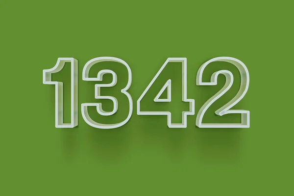 Numer 1342 Jest Izolowany Zielonym Tle Dla Unikalnej Sprzedaży Plakat — Zdjęcie stockowe