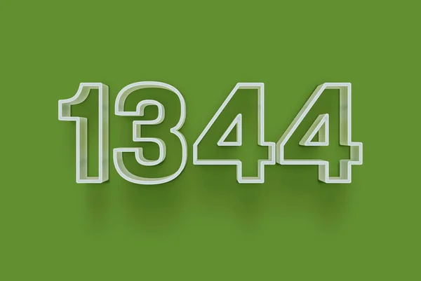 Numéro 1344 Est Isolé Sur Fond Vert Pour Votre Offre — Photo