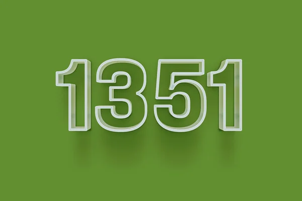 Номер 1351 Ізольований Зеленому Тлі Вашої Унікальної Продажу Плакат Промо — стокове фото